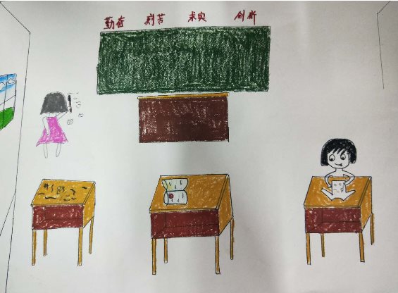 用油画棒、水彩笔乱涂乱画+2016+二（1）班+施雨辰